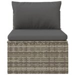 vidaXL Canapé central de jardin et coussin Gris 57x57x56 cm Poly rotin