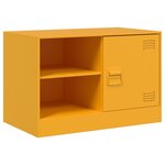 vidaXL Meubles TV 2 Pièces jaune moutarde 67x39x44 cm acier