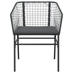 vidaXL Chaises de jardin lot de 2 avec coussins noir résine tressée