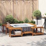 vidaXL Entourage de bain à remous Marron 230 x 230 cm