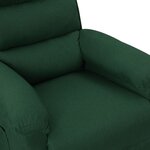 vidaXL Fauteuil inclinable électrique Vert foncé Tissu