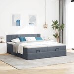 VidaXL Cadre de lit ottoman avec matelas gris foncé 160x200cm velours