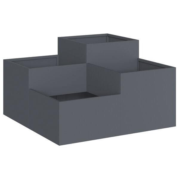 Jardinier vidaXL 100x100x48 cm Acier Anthracite