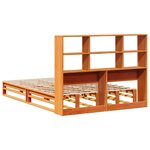vidaXL Lit bibliothèque sans matelas cire marron 160x200cm bois massif