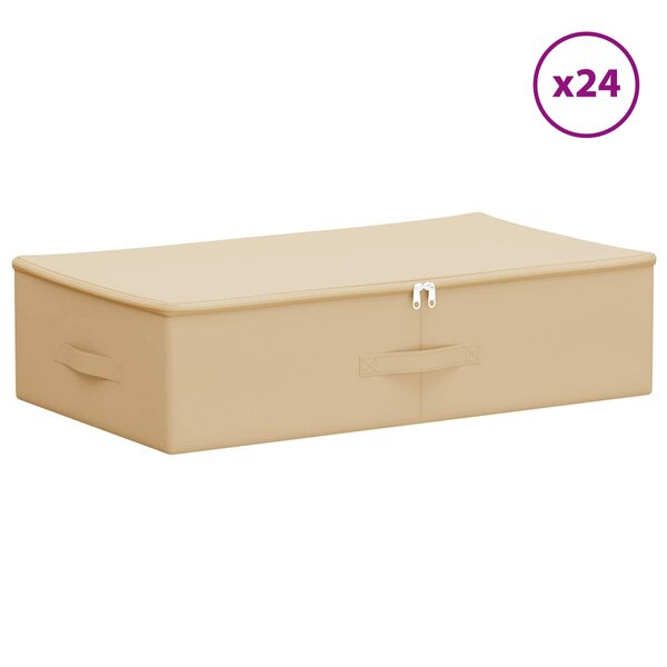 vidaXL Boîte de rangement 24 Pièces Crème 70 x 40 x 18 cm Tissu intissé