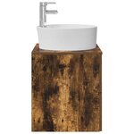 vidaXL Vanité de lavabo mural Chêne fumé 49 5 x 44 5 x 65 cm