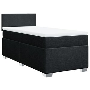 vidaXL Sommier à lattes de lit et matelas Noir 80x200 cm Tissu