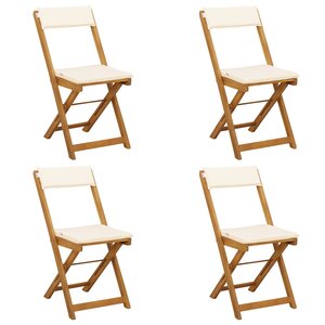 vidaXL Chaises de bistrot d'extérieur 4 Pièces Crème blanc