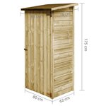 vidaXL Abri à outils de jardin bois de pin imprégné 88 x 76 x 175 cm