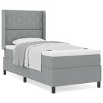 vidaXL Lit à ressorts avec matelas Gris clair 90 x 200 cm tissu