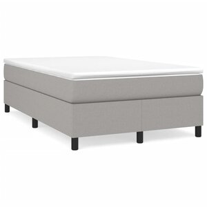 vidaXL Sommier à lattes de lit avec matelas Gris clair 120x200cm Tissu