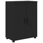 vidaXL Ensemble de mobilier de salle de bain avec tiroir 4 Pièces Noir