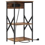 vidaXL Cabinet de chevet avec étagère 2 Pièces Chêne fumé 41 x 31 x 76 cm