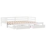 vidaXL Lit de jour et tiroirs sans matelas blanc 90x200 cm bois massif