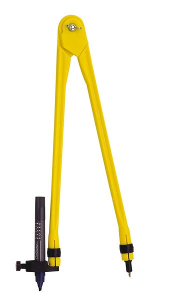 Compas plastique 35 cm pour tableau avec adaptateur Jaune JPC