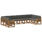 vidaXL Ensemble de canapés d'extérieur 10 Pièces Naturel et Anthracite