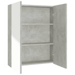 vidaXL Armoire à miroir de salle de bain 60x15x75 cm MDF Gris béton