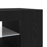 Meuble TV vidaXL avec lumières LED en chêne noir  90x39x30 cm  en bois d'ingénierie