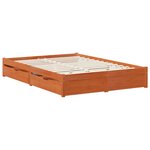 vidaXL Cadre de lit Cire marron 140 x 200 cm Bois de Pin Massif