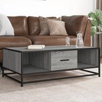 vidaXL Table basse sonoma gris 100x57x35 cm bois d'ingénierie et métal
