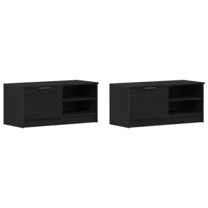 vidaXL Meuble TV 2 Pièces Noir 80 x 35 x 36.5 cm Bois d'ingénierie
