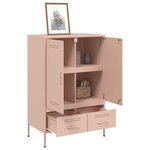 vidaXL Buffet haut rose 68x39x101 5 cm acier