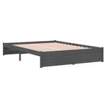 vidaXL Cadre de lit sans matelas gris bois massif 140x190 cm