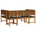 vidaXL Ensemble de banc de jardin 3 Pièces Marron Bois d'acacia massif