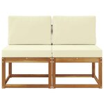 vidaXL 2 Pièce Sofa de milieu extérieur Bois d'Acacia Massif