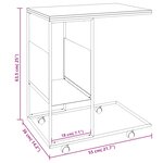 vidaXL Table d'appoint avec roues blanc 55x36x63 5cm bois d'ingénierie