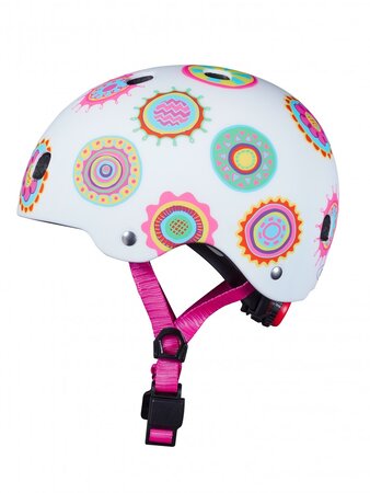 Casque Vélo et Trottinette Doodle Dots  boucle magnétique  lumière LED intégrée  Taille S