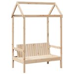 vidaXL Ensemble de lit et de banc avec toit 90x190 cm bois massif pin