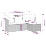 vidaXL Salon de jardin avec coussins 4 Pièces beige résine tressée