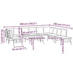 vidaXL Bancs de jardin avec coussins lot de 6 acier enduit de poudre