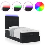 vidaXL Cadre de lit ottoman avec matelas noir 80x200 cm velours