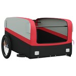vidaXL Remorque de vélo noir et rouge 45 kg fer
