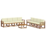 vidaXL Ensemble de canapés d'extérieur 9 pc Naturel et Crème