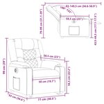 vidaXL Fauteuil inclinable électrique gris nuage tissu