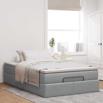 vidaXL Cadre de lit ottoman et matelas gris clair 120x200 cm tissu