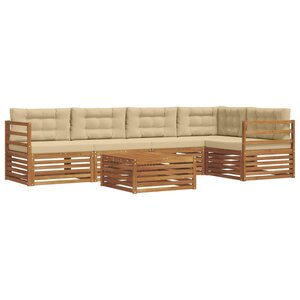 vidaXL Ensemble de canapés d'extérieur 6 pc Naturel et Beige