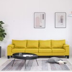 Vidaxl canapé à 4 places jaune tissu
