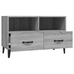vidaXL Meuble TV Sonoma gris 80x36x50 cm Bois d'ingénierie