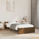 vidaXL Cadre de lit sans matelas marron miel bois massif 90x190 cm