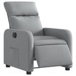 vidaXL Fauteuil inclinable électrique Gris clair Tissu