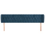 vidaXL Tête de lit avec oreilles Bleu foncé 183x23x78/88 cm Velours