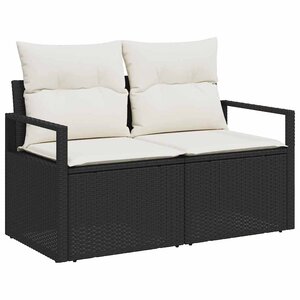 vidaXL Ensemble de canapé de jardin 6 Pièces Noir Poly rotin