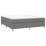 vidaXL Sommier à lattes de lit avec matelas Gris foncé 180x200cm Tissu