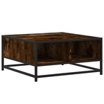 vidaXL Table basse chêne fumé 60 5x60 5x30 cm bois d'ingénierie/métal