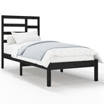 vidaXL Cadre de lit sans matelas noir bois massif 75x190 cm