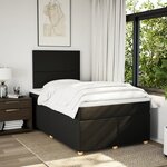 vidaXL Sommier à lattes de lit avec matelas noir 120x190 cm tissu
